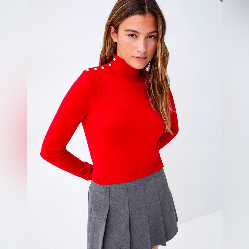Twik Pearly buttons mock-neck sweater